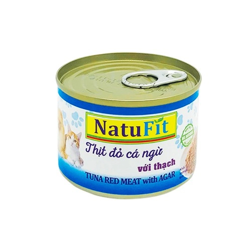 Pate Natufit Chó Mèo Các Vị Cá Ngừ Với Thạch 160Gr hộp xanh 