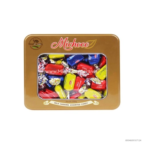 Kẹo MiChoco Hộp Thiếc Vàng 200g 