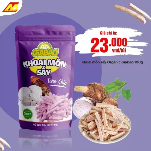 Khoai Môn Sấy Organic Gia Bao 100g