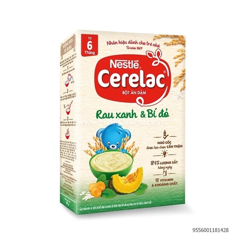Bột Ăn Dặm Rau Xanh & Bí Đỏ Nest Cerelac 200Gr 