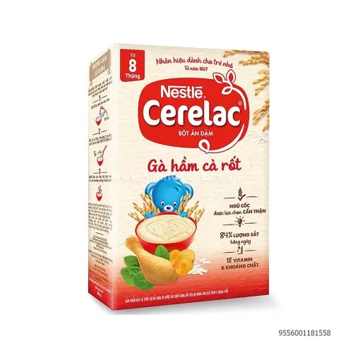 Bột ăn dặm vị gà hầm cà rốt Nestle Cerelac 200gr