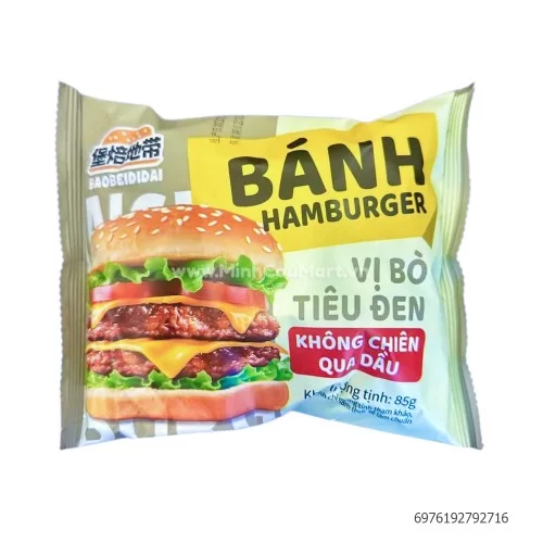 Bánh Hamburger không chiên qua dầu vị bò tiêu đen 85g        
