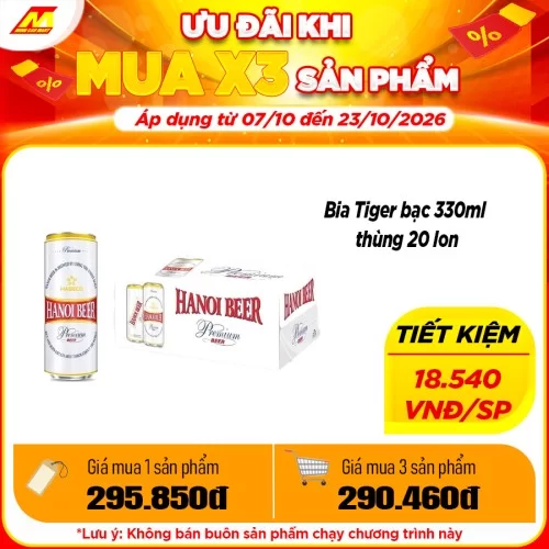Thùng 24 Lon Bia Hà Nội Lon Cao Cấp 330ml