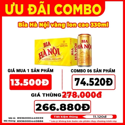 Bia lon Hà Nội 330ML