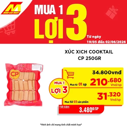 Xúc Xích Cooktail CP 250Gr