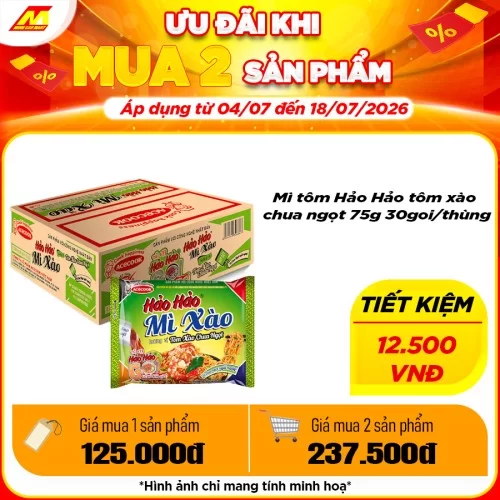 Mì tôm Hảo Hảo tôm xào chua ngọt 75g 30goi/thùng