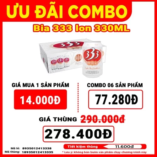 Bia 333 330ML