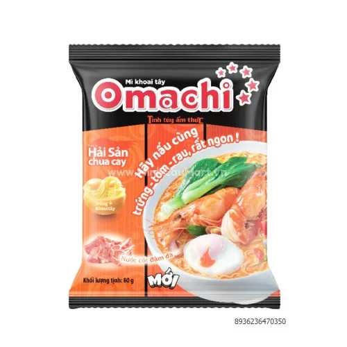 Mì dinh dưỡng khoai tây hải sản chua cay OMACHI 80g                                                                                                                                                                                                       
