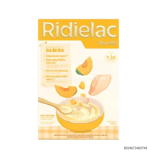 Bột ăn dặm Vinamilk Ridielac Gold Gà Bí Đỏ 200g