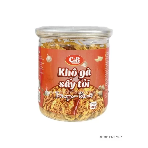 Khô gà sấy tỏi C&B 100g
