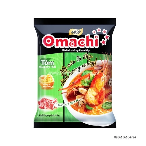 Mì dinh dưỡng khoai tây Omachi 80g vị tôm chua cay thái Minh Cầu