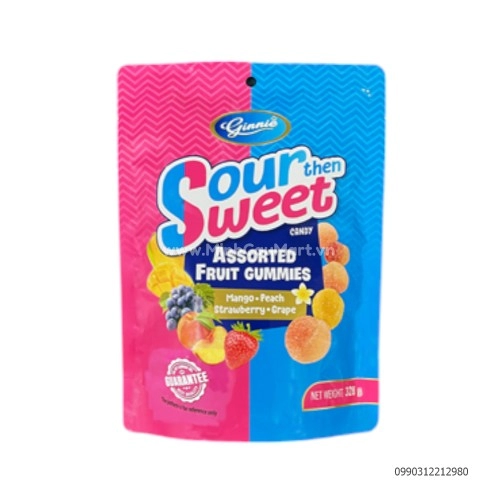 Kẹo dẻo Sour Sweet gói 328g Kẹo dẻo Sour Sweet gói 328g