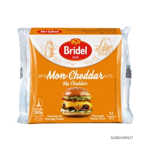 Phô mai lát Mozzarella + Cheddar Bridel 200g Phô mai lát Mozzarella + Cheddar Bridel 200g
