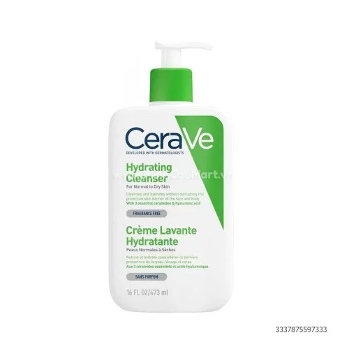 Sữa rửa mặt Cerave xanh lá cho da khô 473ml                                                                                                                                                                                                               