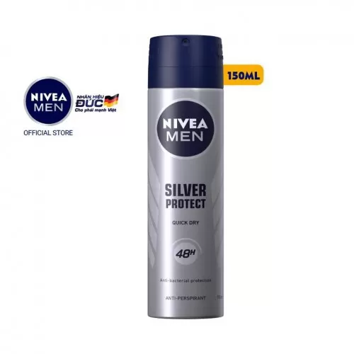 Xịt Ngăn Mùi Nivea Men 150ml 48h Silver Protect  Xịt Ngăn Mùi Nivea Men 150ml 48h Silver Protect