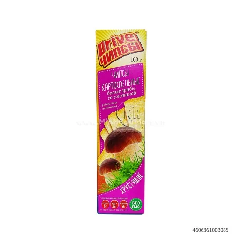 Snack khoai tây chiên Drive vị nấm và kem chua 100g Snack khoai tây chiên Drive vị nấm và kem chua 100g