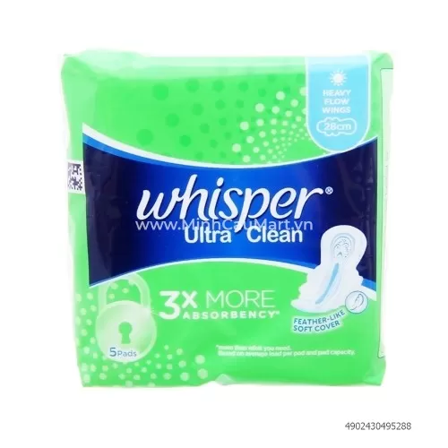 Băng Vệ Sinh Whisper Ultra Mỏng Cánh Đêm 5 Miếng  Băng Vệ Sinh Whisper Ultra Mỏng Cánh Đêm 5 Miếng