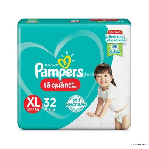 Tã Quần Pampers XL32 Miếng 12 - 17kg  Tã Quần Pampers XL32 Miếng 12 - 17kg