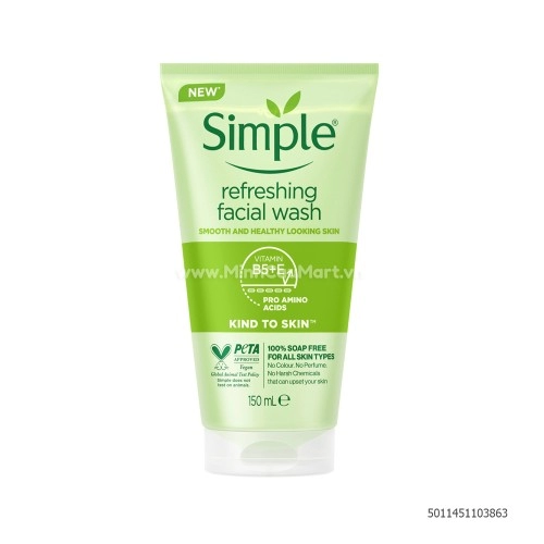 Sữa Rửa Mặt Dạng Gel Simple Kind To Skin Refreshing Facial Wash Gel