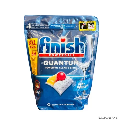 Viên rửa chén chanh Finish Quantum 64V                                                                                                                                                                                                                     Viên rửa chén chanh Finish Quantum 64V