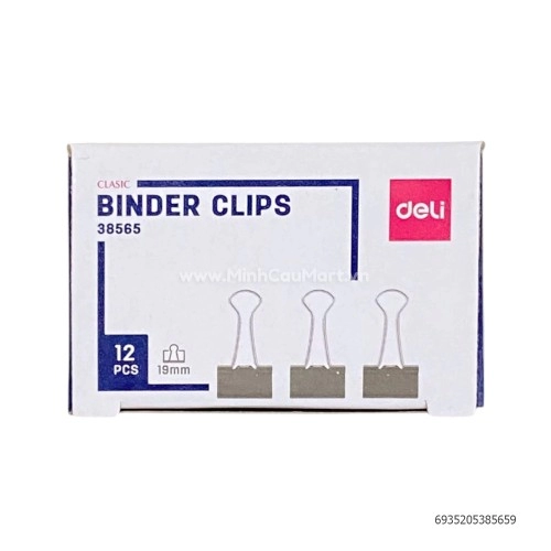 Kẹp đen Deli 38565-19mm