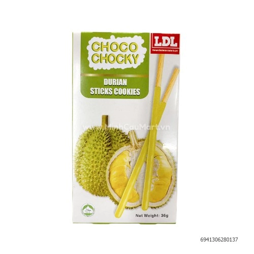 Bánh quy que Choco Chocky Sầu Riêng 36g Bánh quy que Choco Chocky Sầu Riêng 36g