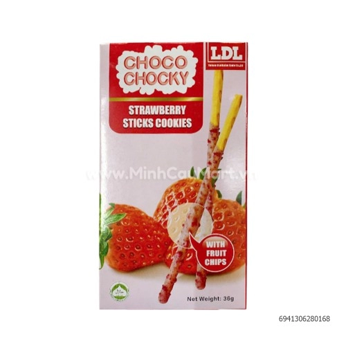 Bánh quy que Choco Chocky vị dâu 36g Bánh quy que Choco Chocky vị dâu 36g