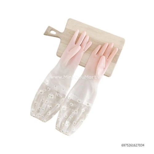 Găng tay cao su lót nỉ 48cm -703