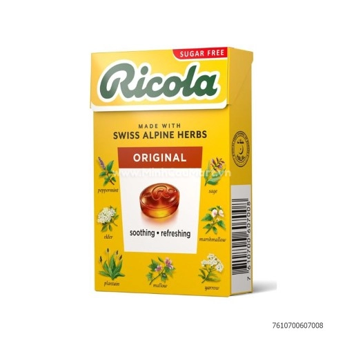 Kẹo ngậm Ricola Vị Tự Nhiên Original 40g không đường