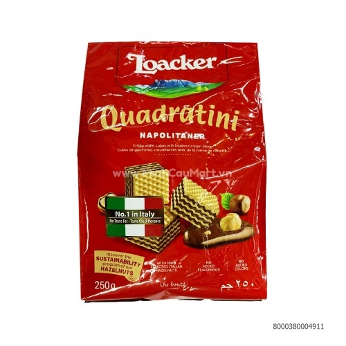 Mua Bánh Xốp Loacker Quadratini Napolitaner Vị Hạt Dẻ Bịch 250G Mua Bánh Xốp Loacker Quadratini Napolitaner Vị Hạt Dẻ Bịch 250G