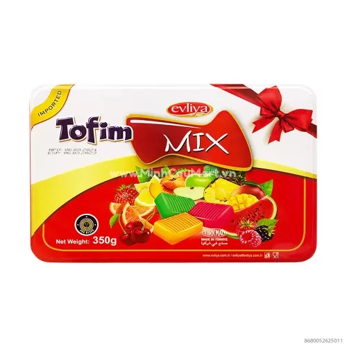 Kẹo Trái Cây Tofim Evliya Mix Hộp Thiếc 350g Kẹo Trái Cây Tofim Evliya Mix Hộp Thiếc 350g