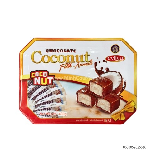 Kẹo hộp thiếc Socola Coconut 400g