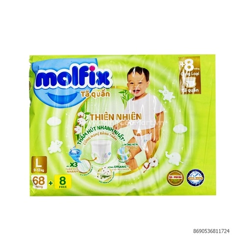 Bỉm Molfix quần L68+8 Bỉm Molfix quần L68+8