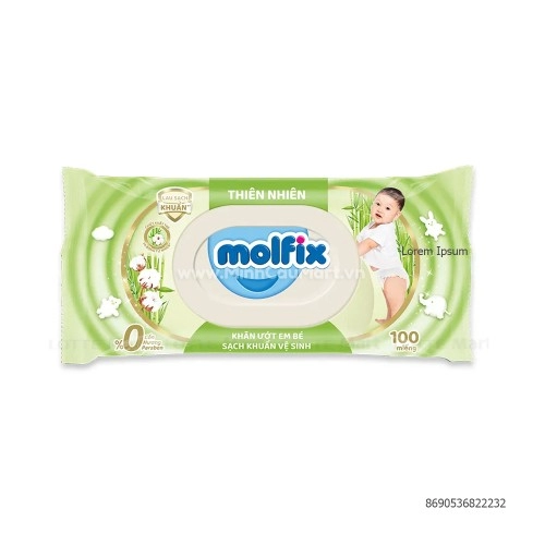 Khăn Ướt Molfix 100 miếng Xanh Lá  Khăn Ướt Molfix 100 miếng Xanh Lá
