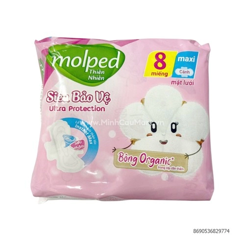 Băng Vệ Sinh Molped Tự Nhiên Siêu Bảo Vệ Siêu Thấm Mỏng Cánh 23 cm 8 Miếng Băng Vệ Sinh Molped Tự Nhiên Siêu Bảo Vệ Siêu Thấm Mỏng Cánh 23 cm 8 Miếng