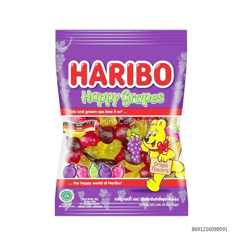 Kẹo dẻo Haribo Happy Grapes 80G Kẹo dẻo Haribo Happy Grapes 80G