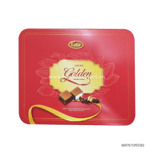Kẹo Cocola Lale CaCao Golden Hộp Thiếc 300g Hộp Đỏ