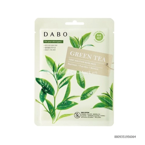 Mặt Nạ Dabo Tinh Chất Trà Xanh Fist Solution Mask Pack Green Tea