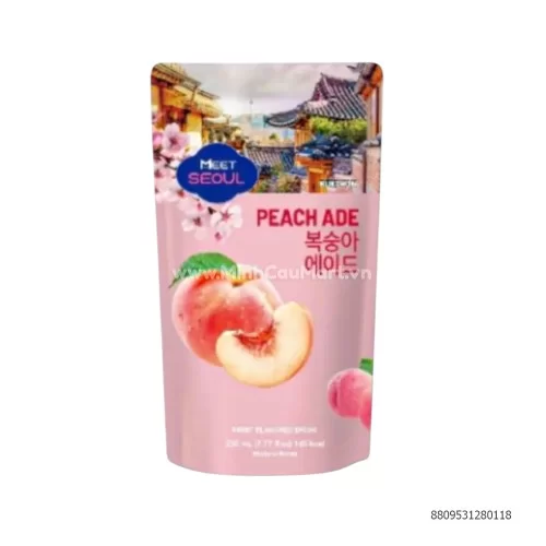 Nước trái cây Meet Seoul vị  đào túi 230ml                         