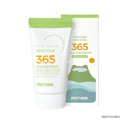 Kem chỐng nắng Pretty Skin rau má Jeju Cica 50ml                                                                                                                                                                                                          