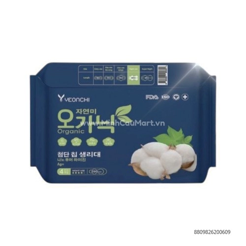 Băng Vệ Sinh Yeonchi Organic Ban Đêm 29CM 4 Miếng Băng Vệ Sinh Yeonchi Organic Ban Đêm 29CM 4 Miếng