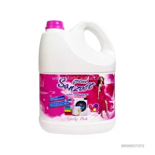 Nước Giặt Sanzoft 3.5L Can Hồng  Nước Giặt Sanzoft 3.5L Can Hồng
