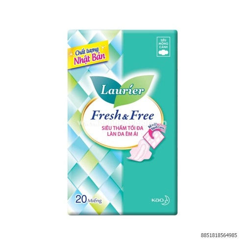 Băng Vệ Sinh Laurier Fresh & Free Siêu Mỏng Cánh Băng Vệ Sinh Laurier Fresh & Free Siêu Mỏng Cánh
