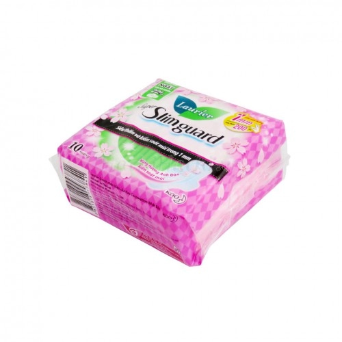 Băng Vệ Sinh Có Cánh Laurier Super Slimguard Hương Anh Đào 10m - Hương Anh Đào