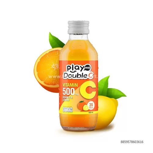 Nước giải khát Play C vị cam chanh chai thuỷ tinh 160ml 