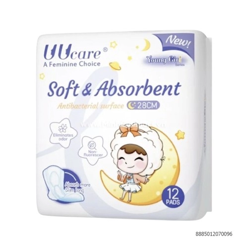 Băng Vệ Sinh Ban Đêm Kháng Khuẩn Young Girl 28CM 12 Miếng Băng Vệ Sinh Ban Đêm Kháng Khuẩn Young Girl 28CM 12 Miếng