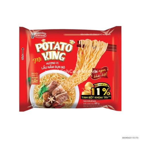 Mì Khoai Tây Pootato King Gói Màu Đỏ Mì Khoai Tây Pootato King Gói Màu Đỏ