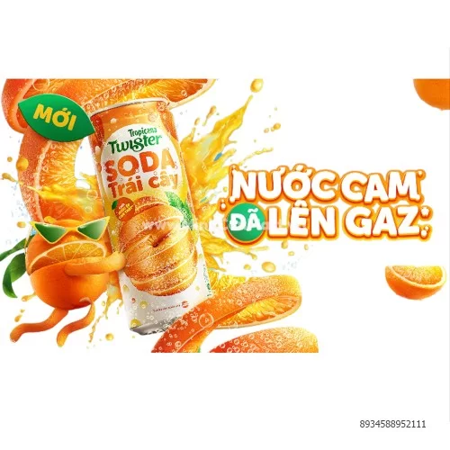 Nước cam ép Twister soda trái cây lon 320ml                                                                                                                                                                                                               