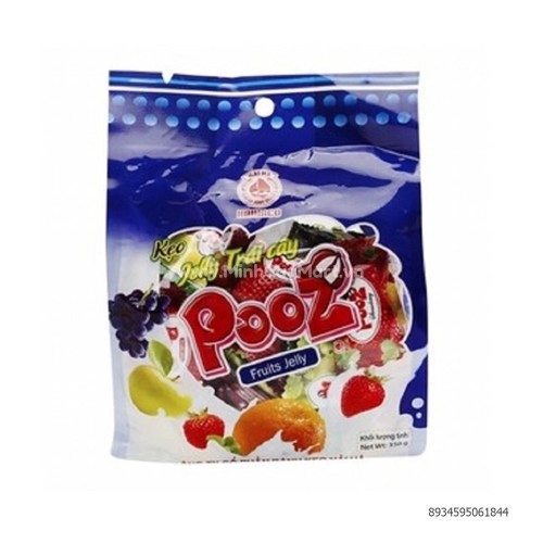 Kẹo Jelly trái cây Pooz-Hải Hà gói 350g Kẹo Jelly trái cây Pooz-Hải Hà gói 350g