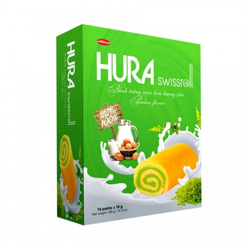 Bánh Hura Cuộn Mới 16 Chiếc 288Gr hương cốm Bánh Hura Cuộn Mới 16 Chiếc 288Gr hương cốm
